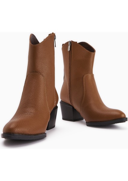 Ubax Hakiki Deri Taba Topuklu Kadın Bot indirimleri