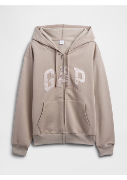 Kadın Açık Kahverengi Gap Logo Fleece Fermuarlı Sweatshirt fiyatları