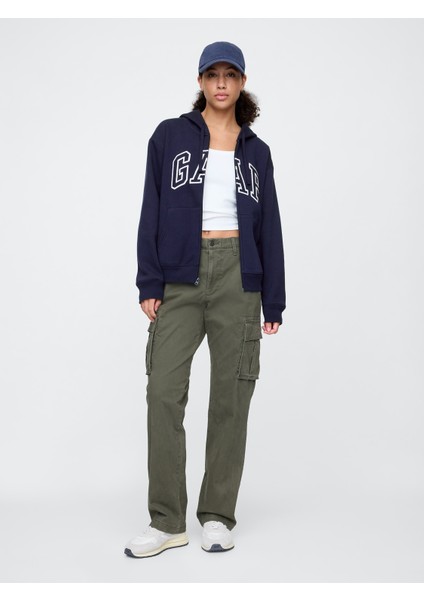 Kadın Lacivert Gap Logo Fleece Fermuarlı Sweatshirt fırsatları