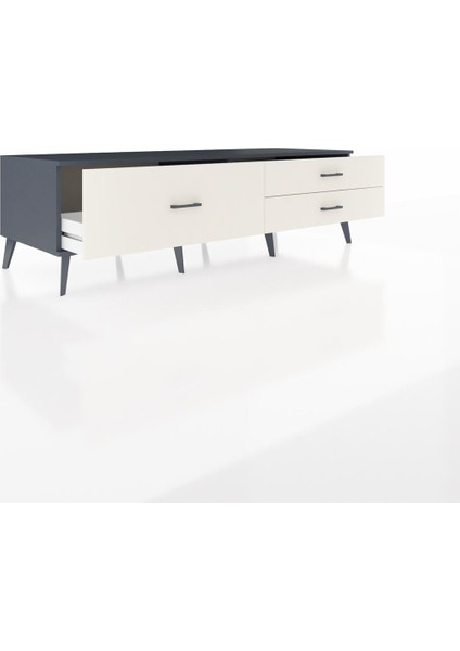 Kronos Tv Ünitesi 3 Çekmeceli 176X59X51 Antrasit-Antrasit/aytaşı indirimleri