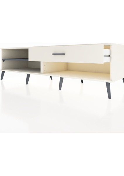 Kronos Tv Ünitesi Tek Raflı Tek Çekmeceli 176X59X51 Aytaşı-Antrasit/aytaşı fırsatları