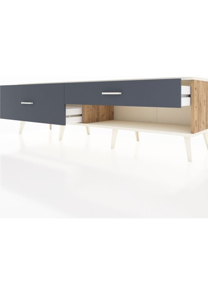 Hyperion Tv Ünitesi 2 Çekmeceli 176X44X51 Çam-Aytaşı/antrasit fırsatları