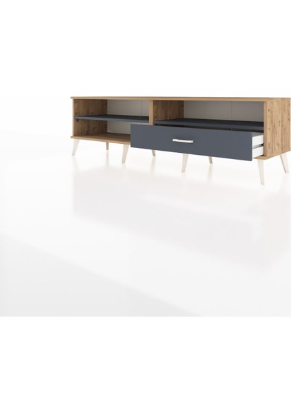 Hyperion Tv Ünitesi 2 Raflı Tek Çekmeceli 176X44X51 Çam-Antrasit/antrasit modelleri