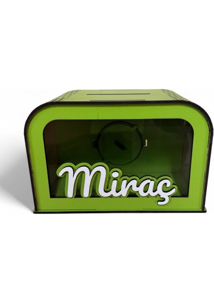 Kişiye Özel Isme Özel Ahşap Kumbara – Hediye & Para Biriktirme Kutusu - Yeşil modelleri