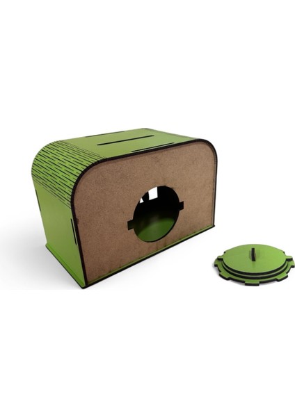 Kişiye Özel Isme Özel Ahşap Kumbara – Hediye & Para Biriktirme Kutusu - Yeşil