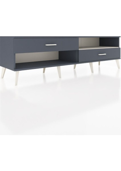 Hyperion Tv Ünitesi Tek Raflı 2 Çekmeceli 176X44X51 Antrasit-Aytaşı/antrasit fiyatları