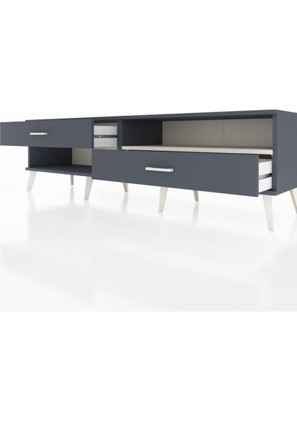 Hyperion Tv Ünitesi Tek Raflı 2 Çekmeceli 176X44X51 Antrasit-Aytaşı/antrasit fırsatları