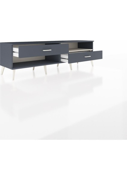 Hyperion Tv Ünitesi Tek Raflı 2 Çekmeceli 176X44X51 Antrasit-Aytaşı/antrasit indirimleri