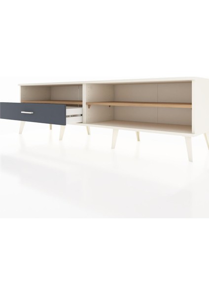 Hyperion Tv Ünitesi 2 Raflı Tek Çekmeceli 176X44X51 Aytaşı-Çam/antrasit fırsatları