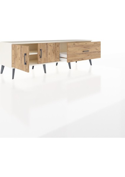 Hyperion Tv Ünitesi Tek Raflı Tek Çekmeceli 2 Kapaklı 176X44X51 Aytaşı-Çam/çam indirimleri