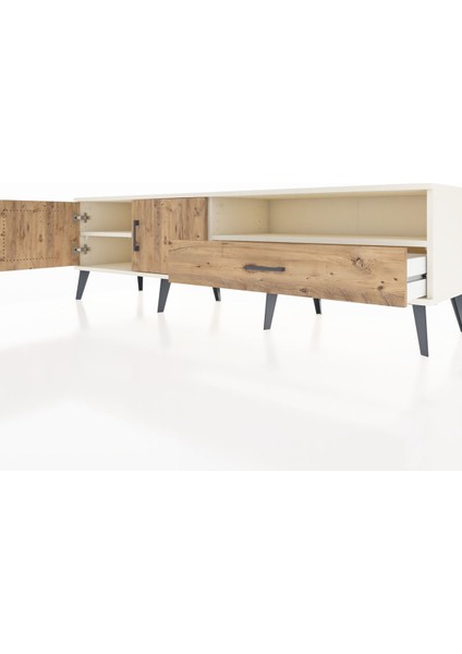 Hyperion Tv Ünitesi 2 Raflı Tek Çekmeceli 2 Kapaklı 176X44X51 Aytaşı-Çam/çam fırsatları