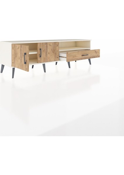 Hyperion Tv Ünitesi 2 Raflı Tek Çekmeceli 2 Kapaklı 176X44X51 Aytaşı-Çam/çam indirimleri