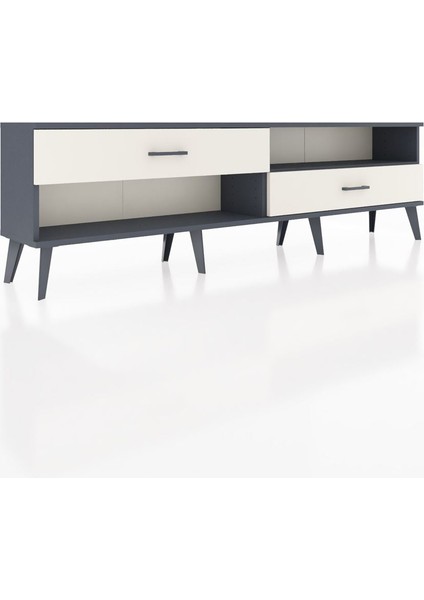 Arges Tv Ünitesi Tek Raflı 2 Çekmeceli 176X30X51 Antrasit-Antrasit/aytaşı fiyatları