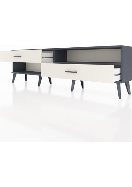 Arges Tv Ünitesi Tek Raflı 2 Çekmeceli 176X30X51 Antrasit-Antrasit/aytaşı fırsatları