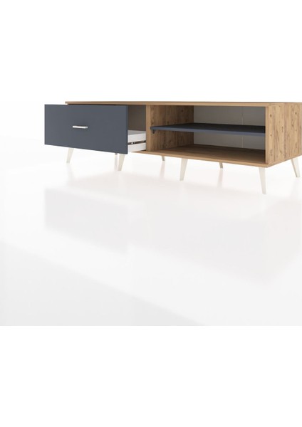 Kronos Tv Ünitesi Tek Raflı Tek Çekmeceli 176X59X51 Çam-Antrasit/antrasit modelleri