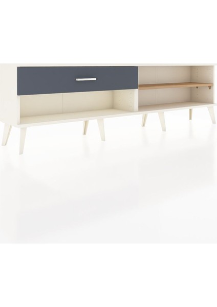 Arges Tv Ünitesi Tek Raflı Tek Çekmeceli 176X30X51 Aytaşı-Çam/antrasit fiyatları