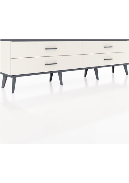 Arges Tv Ünitesi 4 Çekmeceli 176X30X51 Aytaşı-Antrasit/aytaşı fiyatları