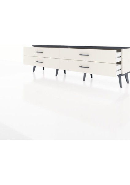 Arges Tv Ünitesi 4 Çekmeceli 176X30X51 Aytaşı-Antrasit/aytaşı modelleri