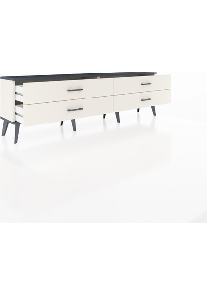 Arges Tv Ünitesi 4 Çekmeceli 176X30X51 Aytaşı-Antrasit/aytaşı indirimleri