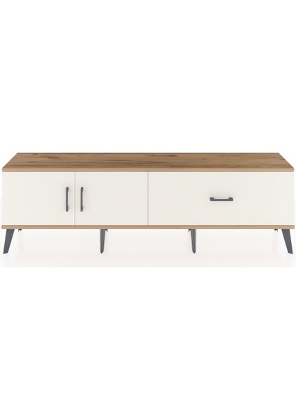 Arges Tv Ünitesi Tek Raflı Tek Çekmeceli 2 Kapaklı 176X30X51 Çam-Aytaşı/aytaşı