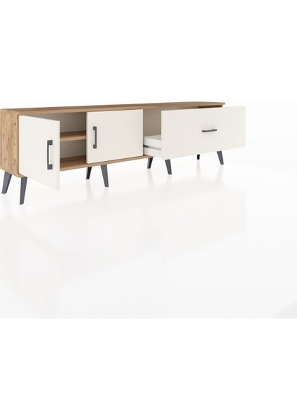 Arges Tv Ünitesi Tek Raflı Tek Çekmeceli 2 Kapaklı 176X30X51 Çam-Aytaşı/aytaşı indirimleri