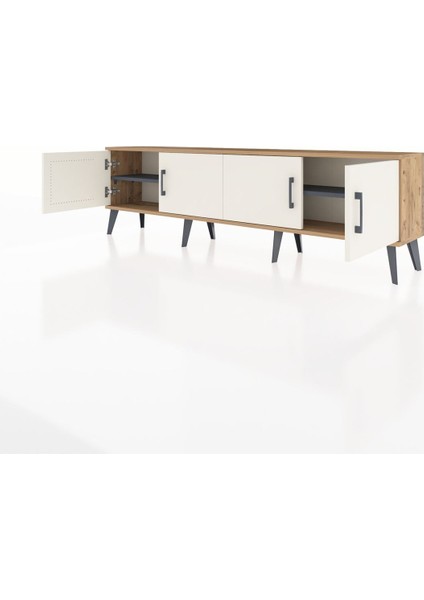 Arges Tv Ünitesi 2 Raflı 4 Kapaklı 176X30X51 Çam-Aytaşı/antrasit modelleri