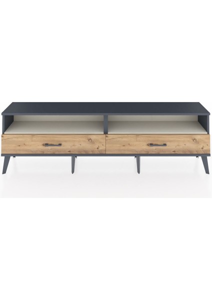 Arges Tv Ünitesi 2 Raflı 2 Çekmeceli 176X30X51 Antrasit-Aytaşı/çam
