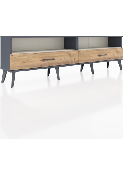 Arges Tv Ünitesi 2 Raflı 2 Çekmeceli 176X30X51 Antrasit-Aytaşı/çam fiyatları