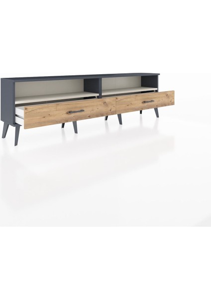 Arges Tv Ünitesi 2 Raflı 2 Çekmeceli 176X30X51 Antrasit-Aytaşı/çam indirimleri