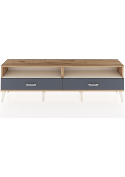 Arges Tv Ünitesi 2 Raflı 2 Çekmeceli 176X30X51 Çam-Aytaşı/antrasit