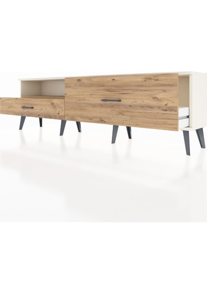 Arges Tv Ünitesi Tek Raflı 2 Çekmeceli 176X30X51 Aytaşı-Çam/çam fırsatları