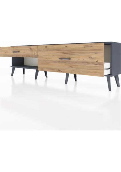 Arges Tv Ünitesi 2 Çekmeceli 176X30X51 Antrasit-Antrasit/çam fırsatları