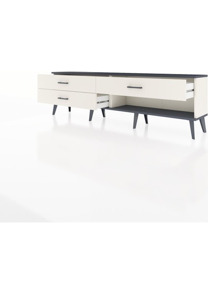 Arges Tv Ünitesi 3 Çekmeceli 176X30X51 Aytaşı-Antrasit/aytaşı modelleri