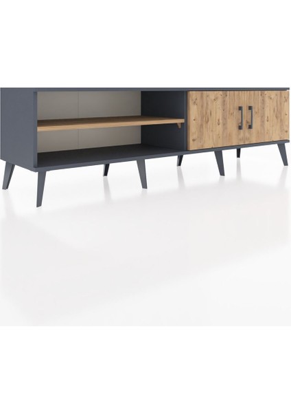 Hyperion Tv Ünitesi 2 Raflı 2 Kapaklı 176X44X51 Antrasit-Çam/çam fiyatları