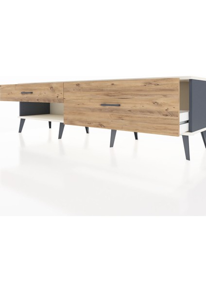 Hyperion Tv Ünitesi 2 Çekmeceli 176X44X51 Antrasit-Aytaşı/çam fırsatları