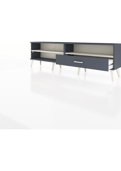 Arges Tv Ünitesi 2 Raflı Tek Çekmeceli 176X30X51 Antrasit-Aytaşı/antrasit modelleri