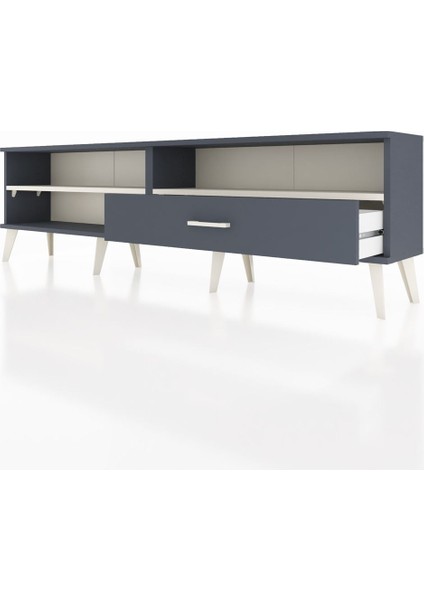 Arges Tv Ünitesi 2 Raflı Tek Çekmeceli 176X30X51 Antrasit-Aytaşı/antrasit fırsatları