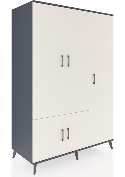 Kronos Dolap 7 Raflı 5 Kapaklı Tek Askılı 132X59X195 Antrasit-Aytaşı/antrasit fiyatları