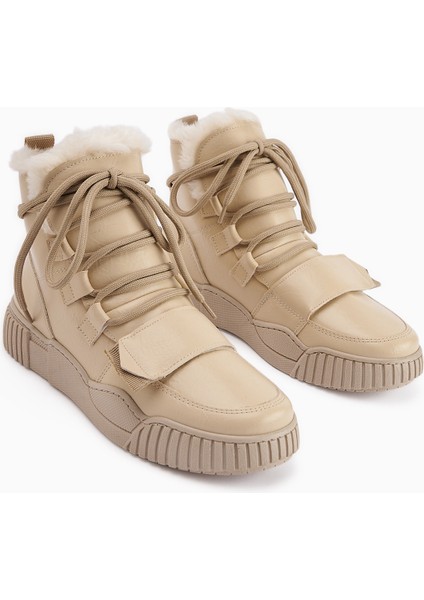 Yanisa Bej Kürklü Bağcıklı Kadın Spor Bot fiyatları