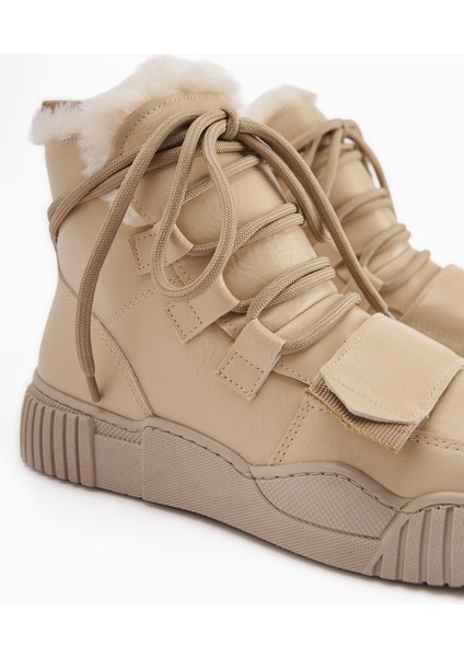 Yanisa Bej Kürklü Bağcıklı Kadın Spor Bot fırsatları