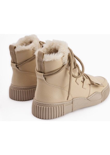 Yanisa Bej Kürklü Bağcıklı Kadın Spor Bot indirimleri