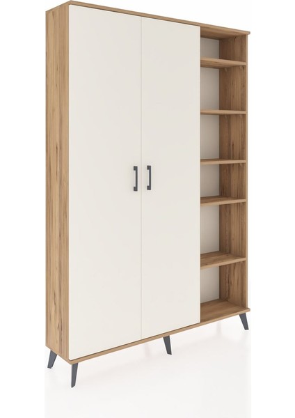 Arges Dolap 7 Raflı 2 Kapaklı Tek Askılı 132X30X195 Çam-Aytaşı/çam fiyatları