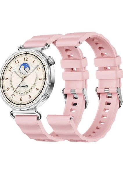 Huawei Watch GT6 41mm / Gt5 / Gt4 / 41mm Uyumlu ZigZag Tasarımlı Silikon Kordon 18MM