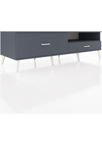 Kronos Tv Ünitesi Tek Raflı 2 Çekmeceli 176X59X51 Antrasit-Antrasit/antrasit fiyatları