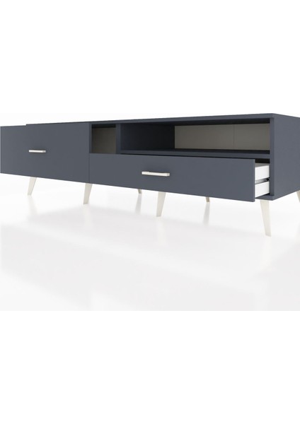 Kronos Tv Ünitesi Tek Raflı 2 Çekmeceli 176X59X51 Antrasit-Antrasit/antrasit fırsatları