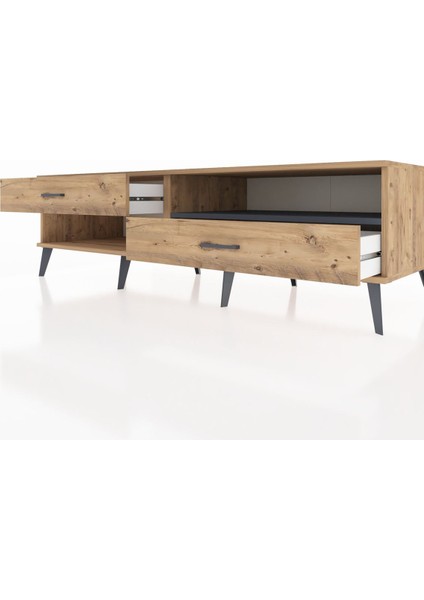 Kronos Tv Ünitesi Tek Raflı 2 Çekmeceli 176X59X51 Çam-Antrasit/çam fırsatları