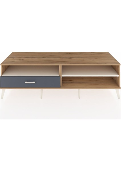 Kronos Tv Ünitesi 2 Raflı Tek Çekmeceli 176X59X51 Çam-Aytaşı/antrasit