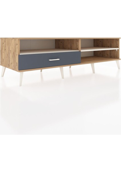 Kronos Tv Ünitesi 2 Raflı Tek Çekmeceli 176X59X51 Çam-Aytaşı/antrasit fiyatları