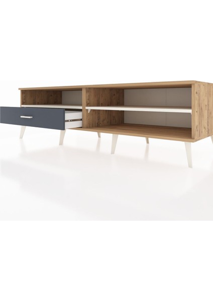 Kronos Tv Ünitesi 2 Raflı Tek Çekmeceli 176X59X51 Çam-Aytaşı/antrasit fırsatları