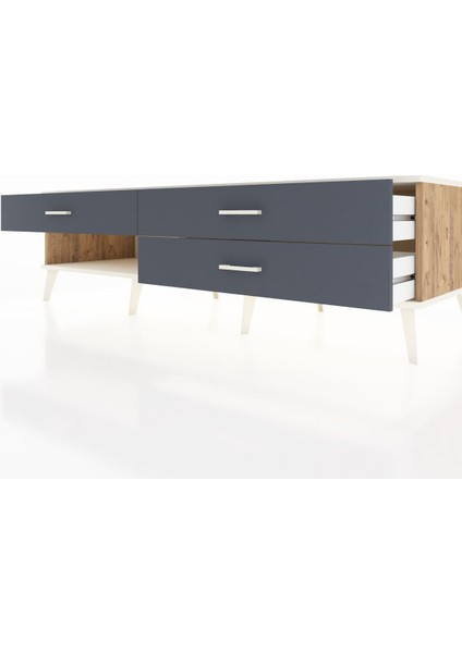 Kronos Tv Ünitesi 3 Çekmeceli 176X59X51 Çam-Aytaşı/antrasit fırsatları